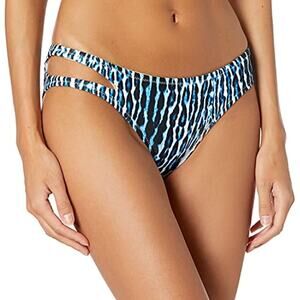 Jessica Simpson Sassy Safari Hipster Bikini Bottom Navy Animal Size M Cutout New